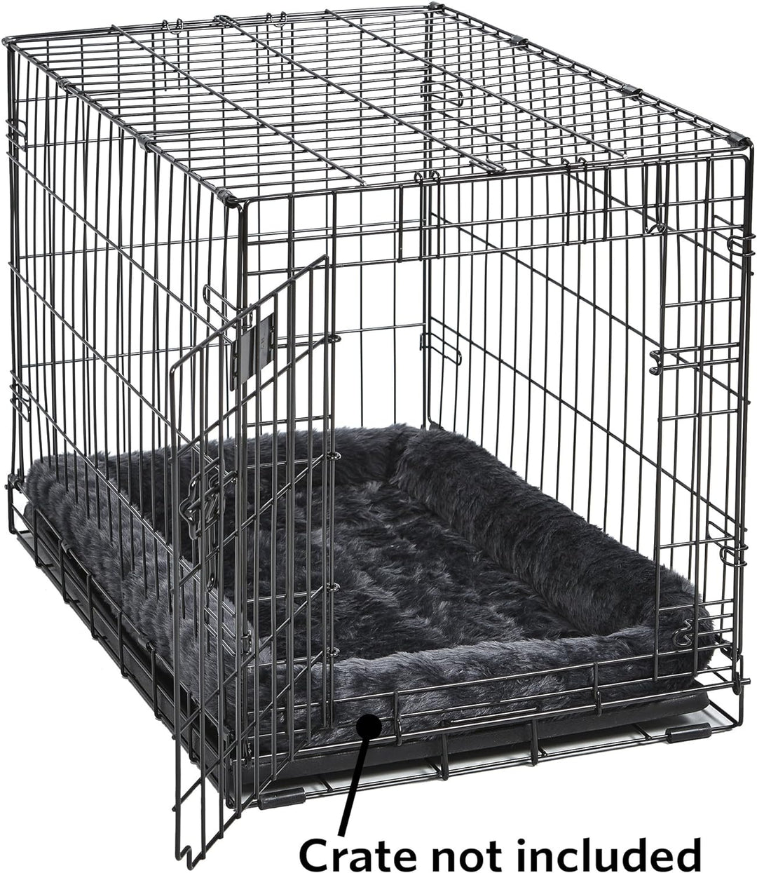 Gray Dog Bed | Bolster Dog Bed Fits Metal Dog Crates | Machine Wash & Dry, 22-Inch