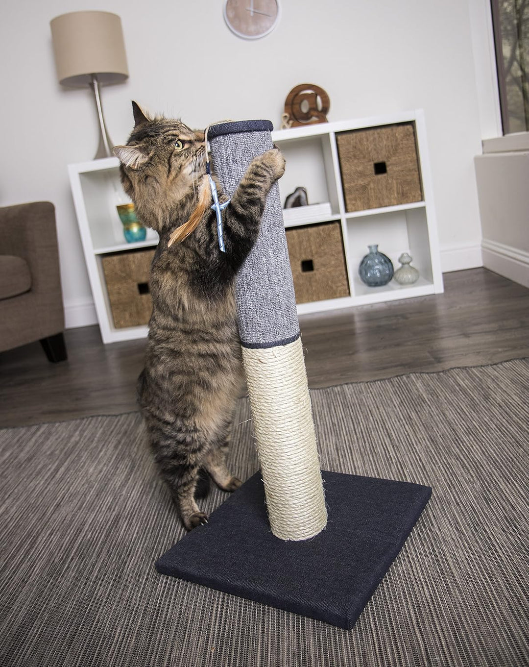 Sky Scratch Sisal & Carpet Cat Scratching Post - Gray, One Size