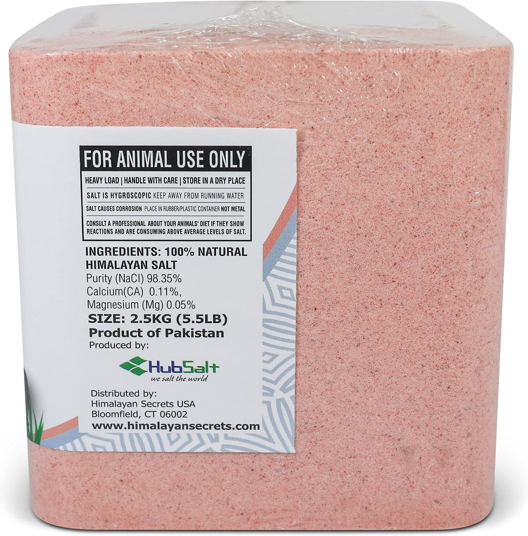 ® 5.5LB (2.5KG) Compressed Pink Himalayan Salt Lick | for Livestock and Wildlife Animals | 100% Pure & Natural Feed Salt Block | Natural Minerals and Trace Elements