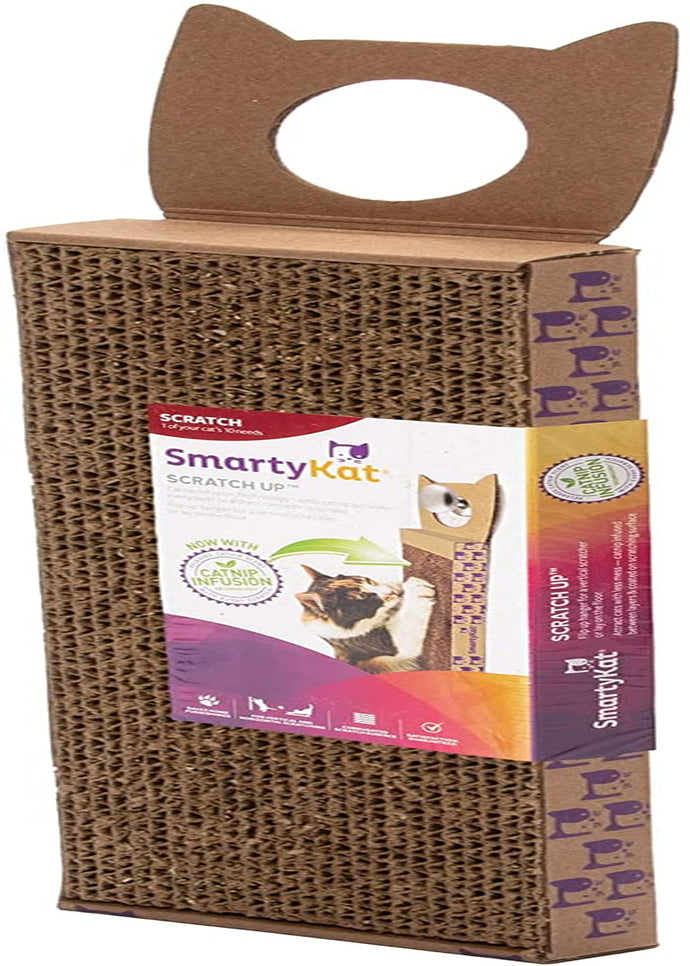 Scratch up Corrugated Hanging Cat Scratcher, Catnip Infusion Technology - Brown, Single Wide