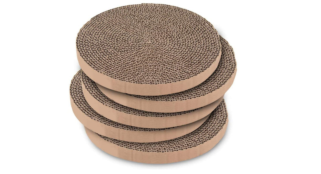 Cat Scratchers Pads Cats Scratcher round Scratching Cardboard Pad Reinforce 5 Pc