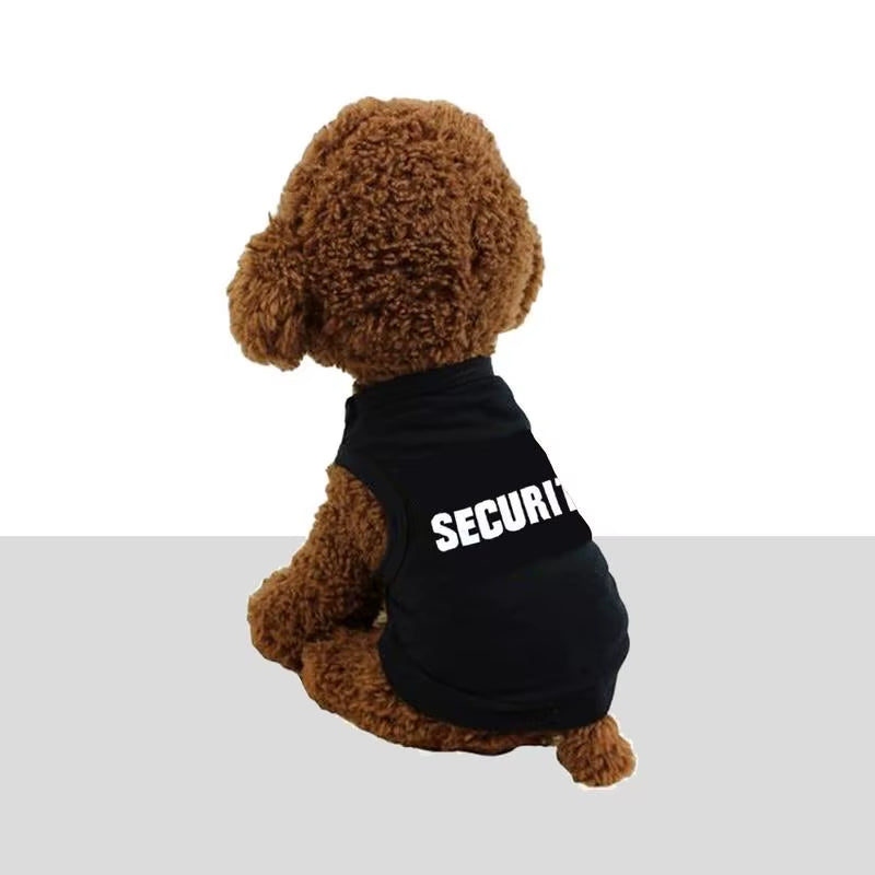 Dog T-Shirt Dog Shirt for Small Dogs Boy Summer Clothes Cotton Security Dog Shirt Male Pet Outfits Cat Clothing Security Vest