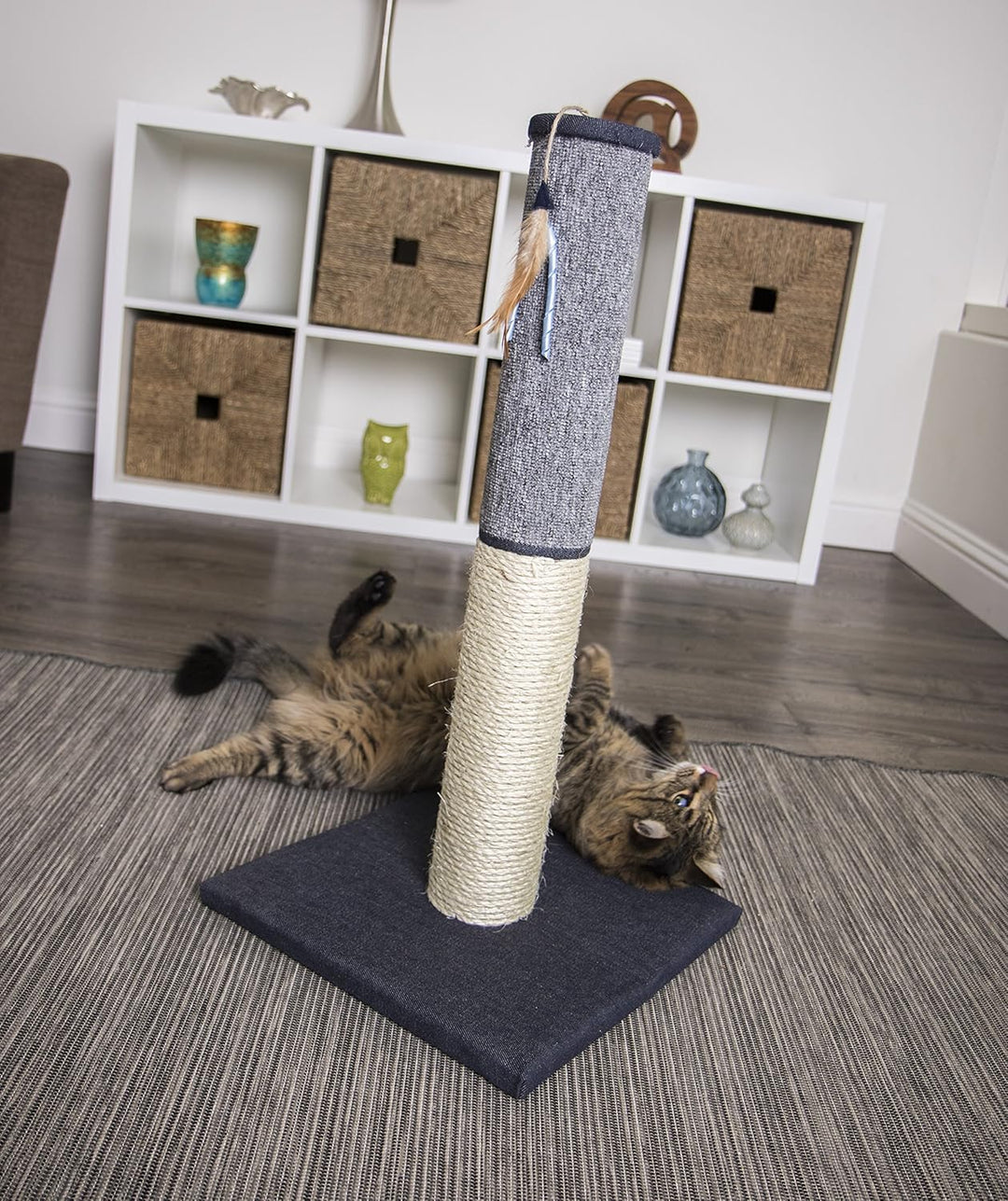 Sky Scratch Sisal & Carpet Cat Scratching Post - Gray, One Size