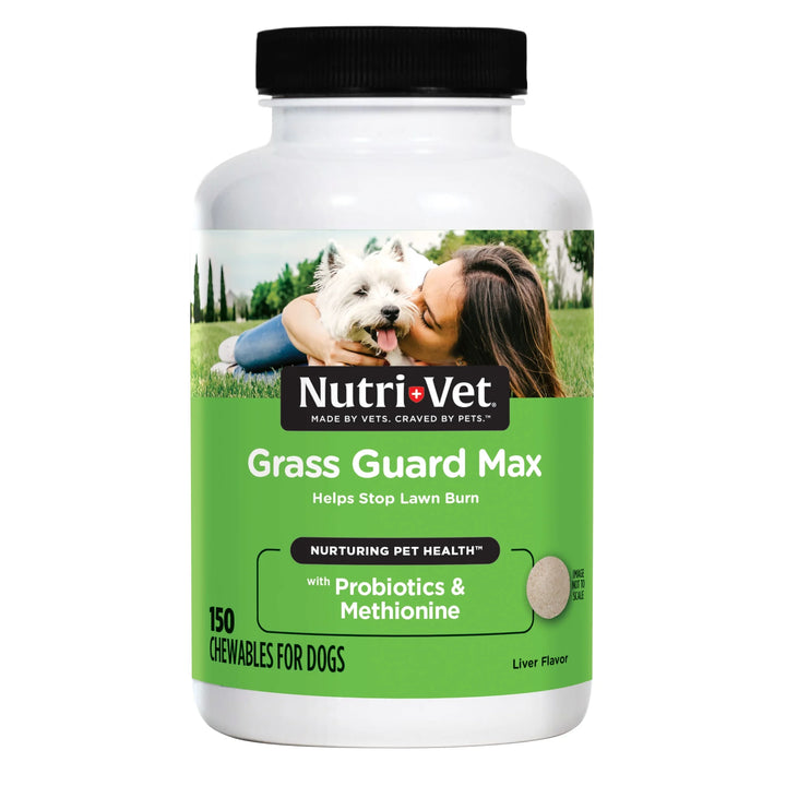 Grass Guard Chewables for Dogs- Made with Probiotics and Digestive Enzymes- Prevent Lawn Burn from Urine- 150 Count