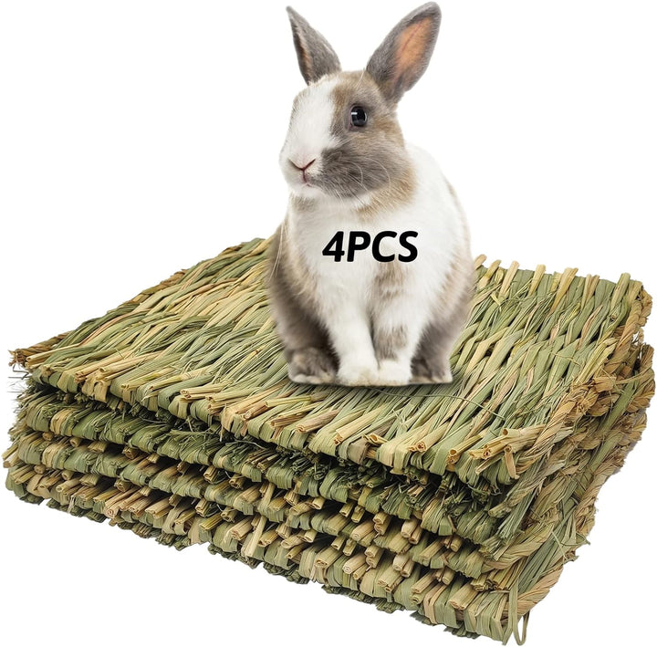 Grass Mat for Rabbit Bunny Chew Toys Woven Bed Mat for Guinea Pig Chinchilla Squirrel Hamster Cat Dog and Small Animal