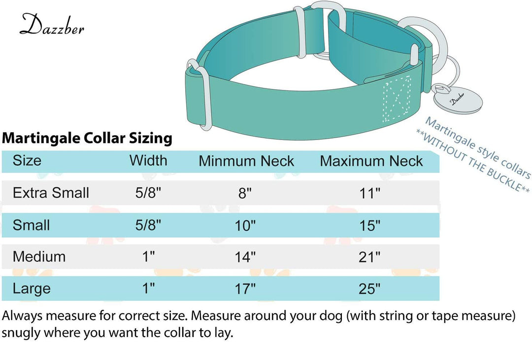 Martingale Collar Floral Print Dog Collar - No Pull Pet Collar, Heavy Duty Adjustable Dog Collar, Medium, Neck 14 Inch -21 Inch, Sun Flower (Teal)