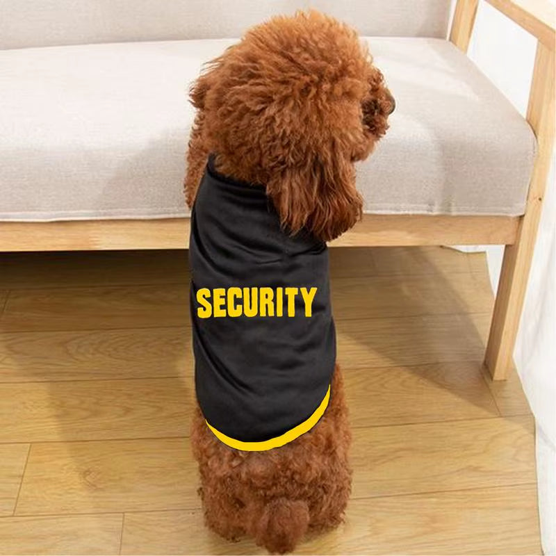 Dog T-Shirt Dog Shirt for Small Dogs Boy Summer Clothes Cotton Security Dog Shirt Male Pet Outfits Cat Clothing Security Vest