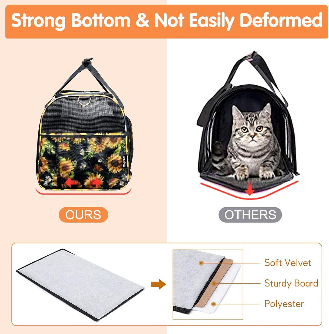 Cat Carrier Bag Dog Carrier Pet Travel Carrier for Small Medium Cats Dogs Puppies Airline Approved Pet Carrier Soft Sided Cat Dog Carrier Bag Small Pet Bag for Traveling