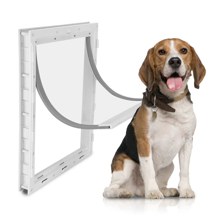 PVC Large Pet Door Magnet Automatic Closing Door Bothway Security Accessory for Big Dog Gate Dog Fences with Baffle Pet Supplies