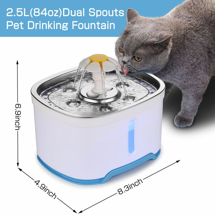 Pet Cat Gog Water Fountain 2.5L Automatic Water Drinking Dispenser Circulating