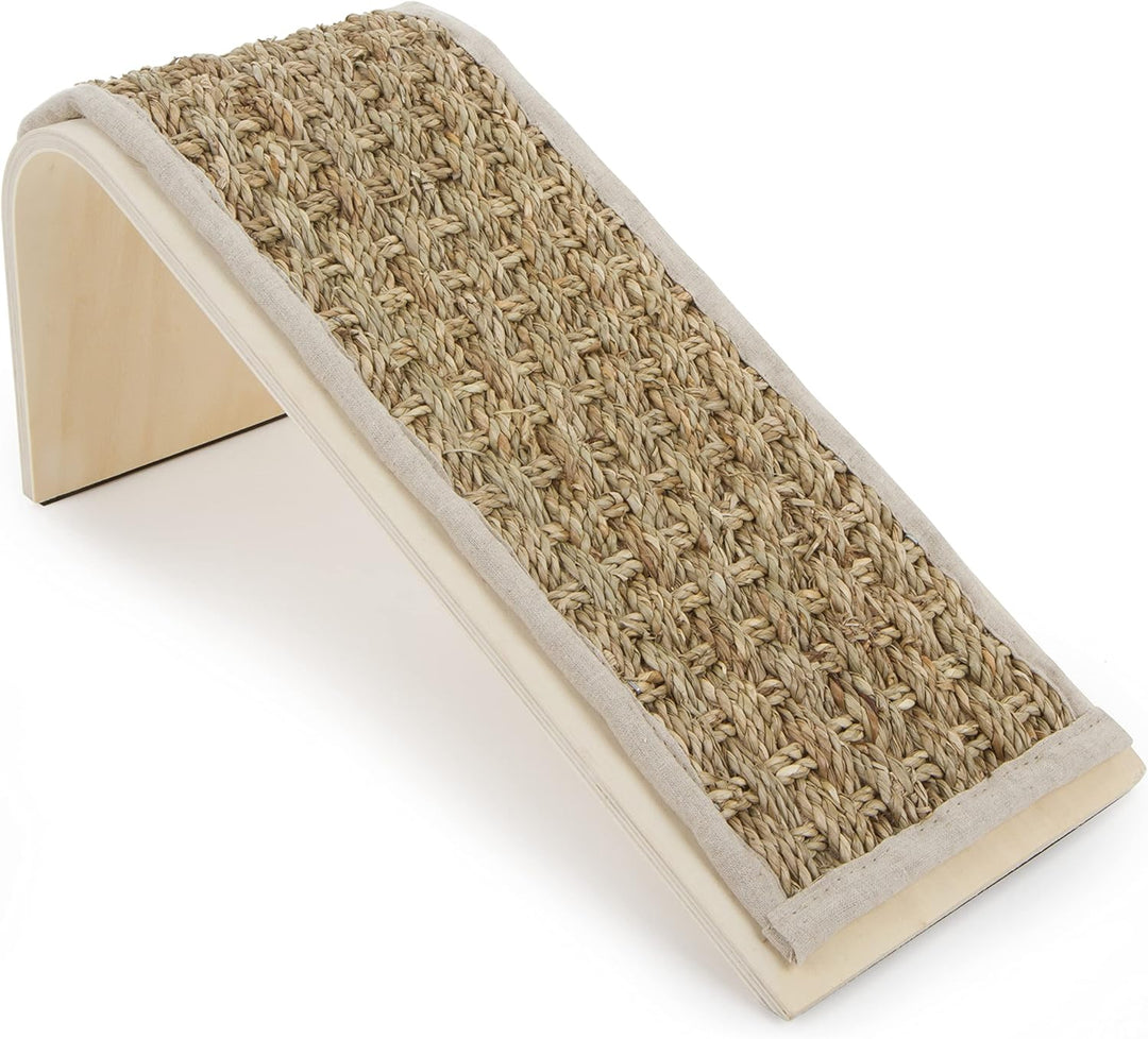 Sea Ramp Seagrass Angled Cat Scratcher, Catnip Included - Randomly Selected Color, One Size