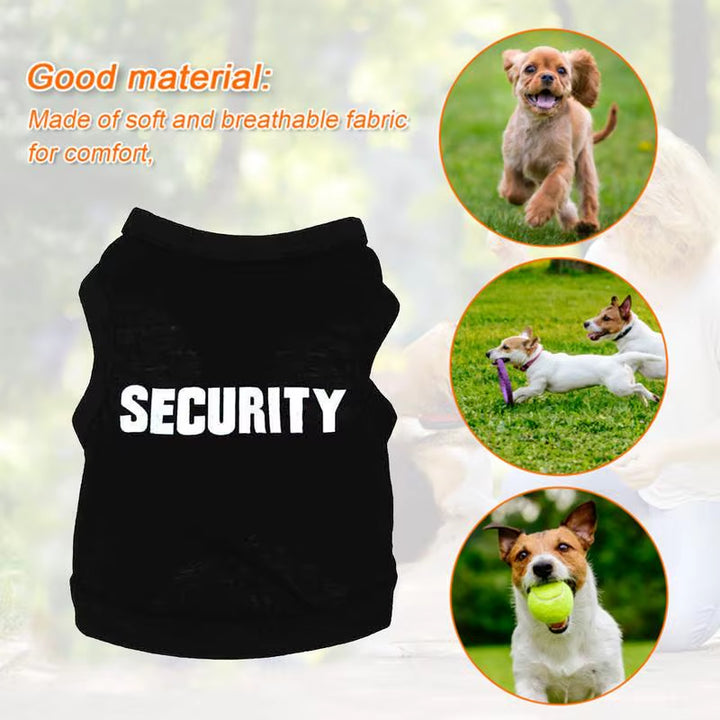 Dog T-Shirt Dog Shirt for Small Dogs Boy Summer Clothes Cotton Security Dog Shirt Male Pet Outfits Cat Clothing Security Vest