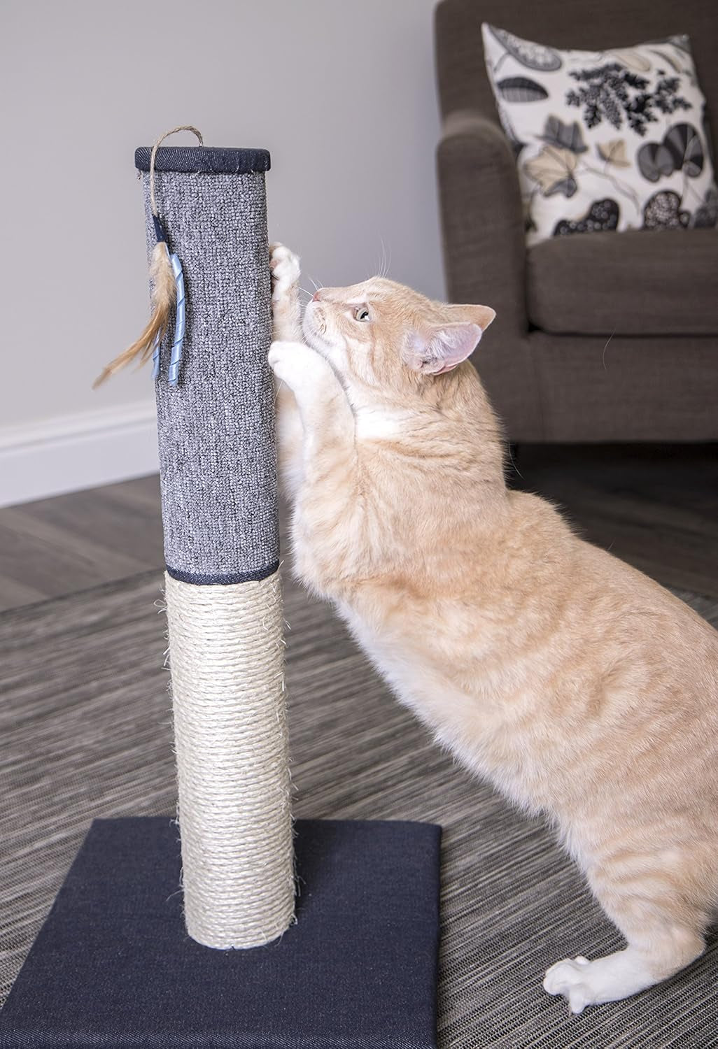 Sky Scratch Sisal & Carpet Cat Scratching Post - Gray, One Size