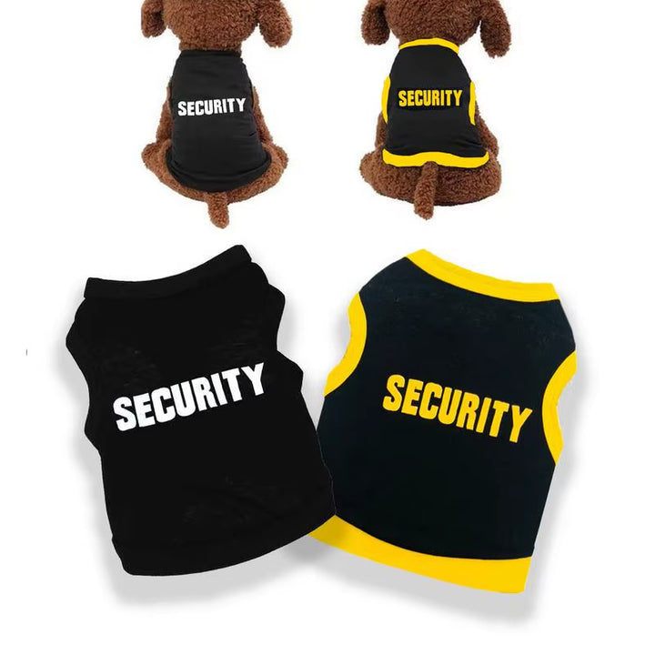 Dog T-Shirt Dog Shirt for Small Dogs Boy Summer Clothes Cotton Security Dog Shirt Male Pet Outfits Cat Clothing Security Vest