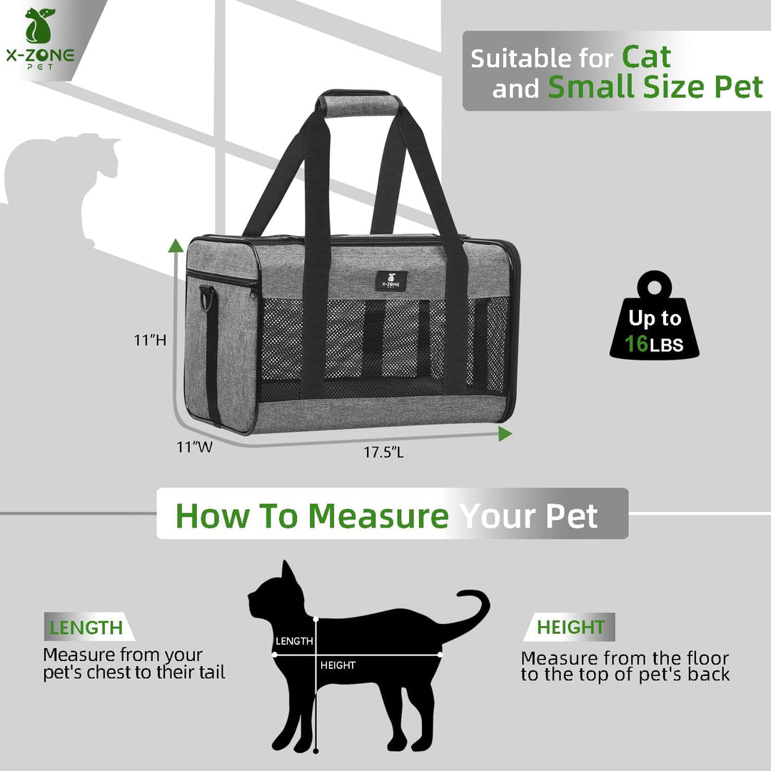 Cat Carrier Pet Carrier Portable Kitten Carrier for Small Medium Cats under 25 Lbs,Cat Carrying Case with Removable Fleece Pad,Airline Approved Soft Sided Pet Travel Carrier