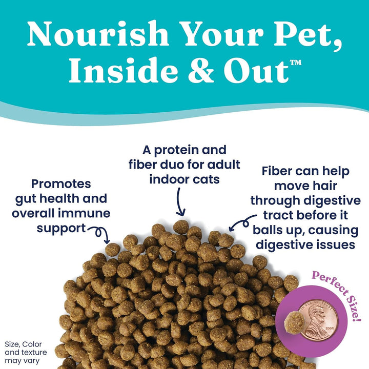 Indoor Dry Cat Food - Let'S Stay in Cat Food Dry Kibble for Indoor Cats - Hairball & Sensitive Stomach - Grain & Gluten Free - Probiotics & Fiber for Digestive Health - Salmon - 12Lb