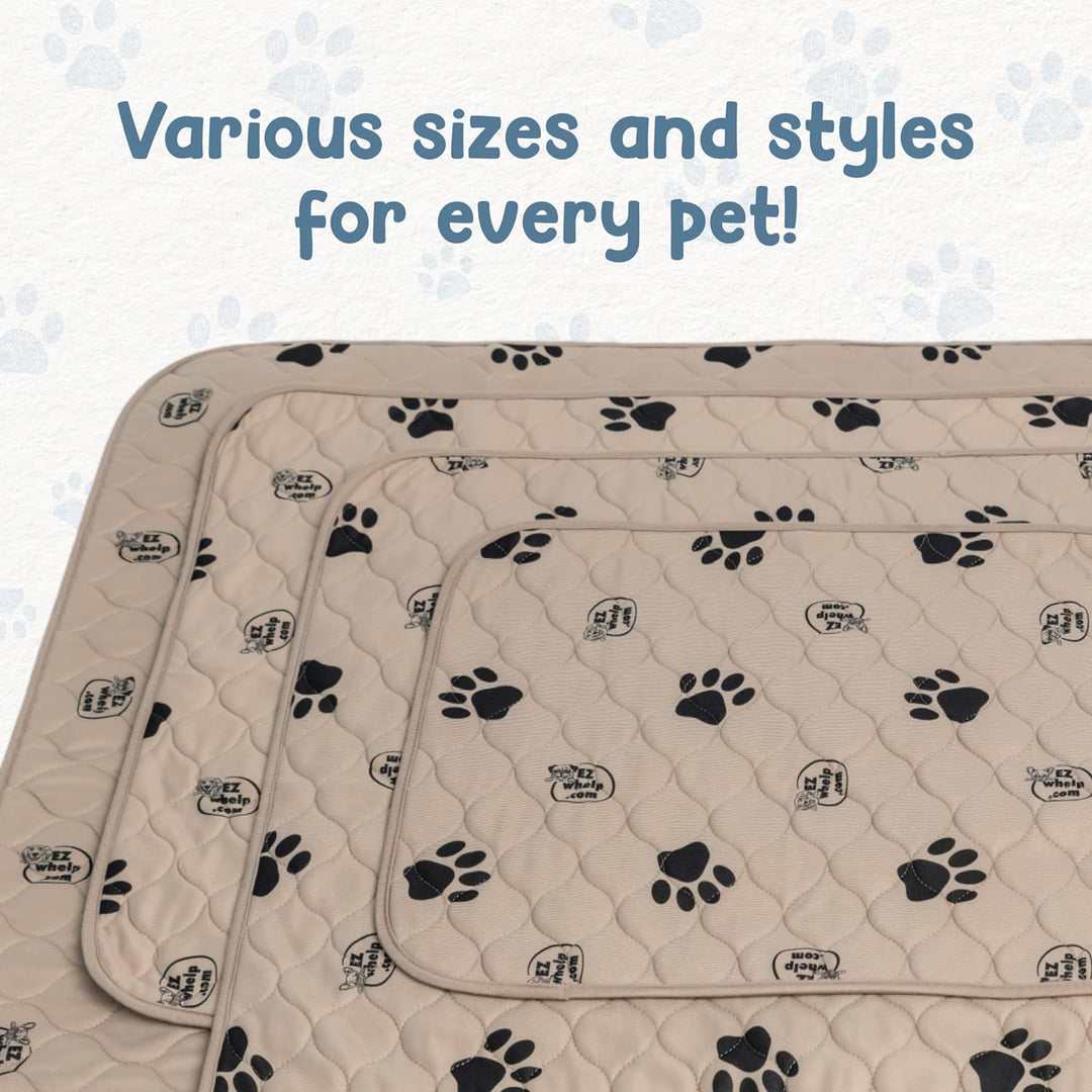 Reusable Dog Pee Pads, Washable Waterproof Mats for Potty Training or Whelping Pads, Puppy Pad with Rounded Corners, 16.5X19.5 Inch, 2 Pack