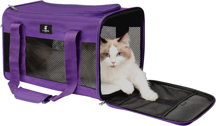 Cat Carrier Pet Carrier Portable Kitten Carrier for Small Medium Cats under 25 Lbs,Cat Carrying Case with Removable Fleece Pad,Airline Approved Soft Sided Pet Travel Carrier