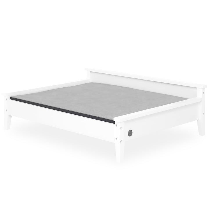 Winston Large Elevated Wooden Pet Bed with Mattress, White