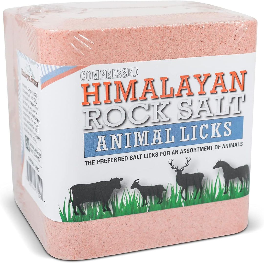 ® 5.5LB (2.5KG) Compressed Pink Himalayan Salt Lick | for Livestock and Wildlife Animals | 100% Pure & Natural Feed Salt Block | Natural Minerals and Trace Elements