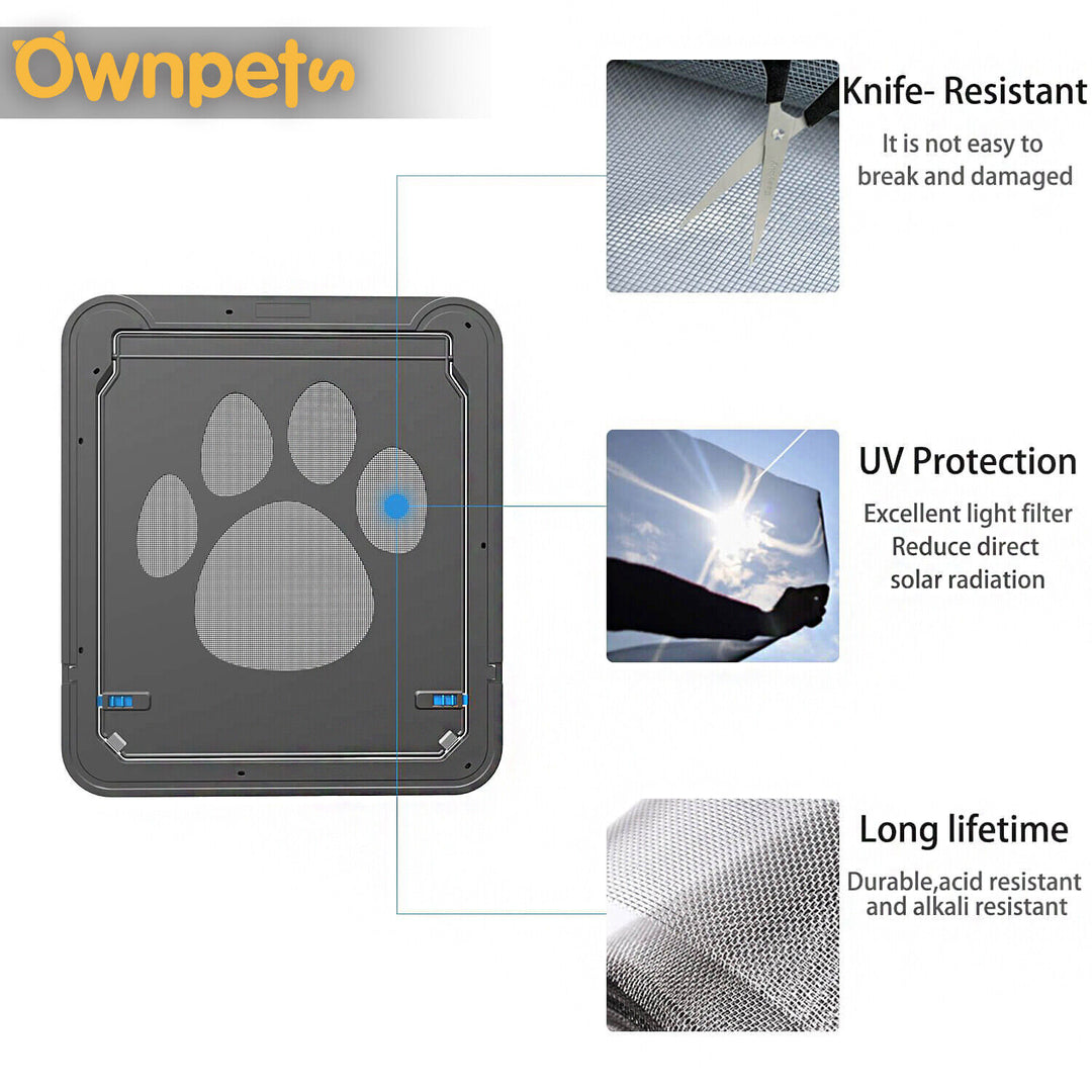 Dog Cat Magnetic Flap Screen Door Pet Puppy Magnetic Lockable Entry Gate Frame