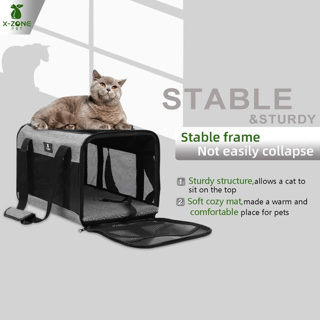 Cat Carrier Pet Carrier Portable Kitten Carrier for Small Medium Cats under 25 Lbs,Cat Carrying Case with Removable Fleece Pad,Airline Approved Soft Sided Pet Travel Carrier