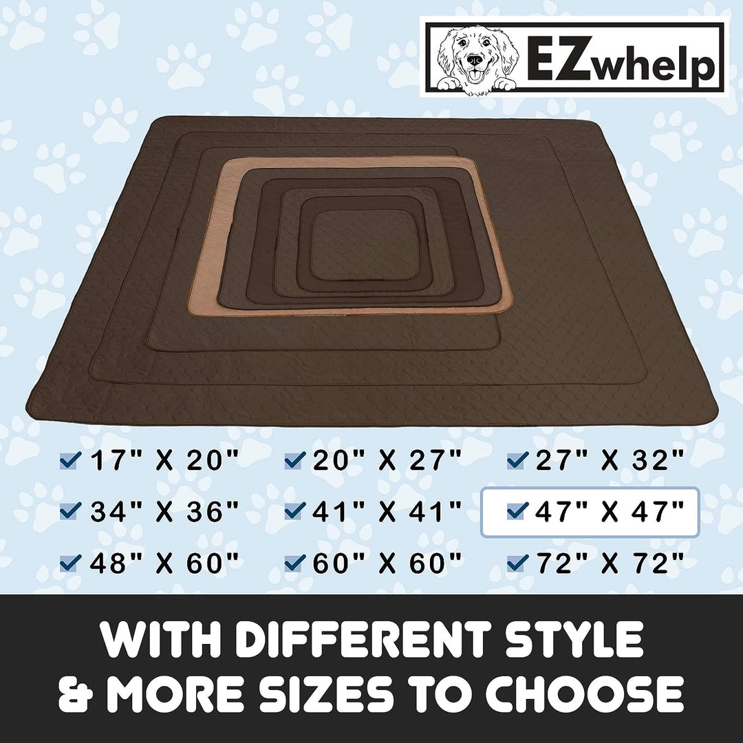 Washable Pee Pads for Dogs - Waterproof Training Pads for Dogs, Reusable & Sanitary, Rounded Corners, Laminated, Lightweight, Durable, Pet Essentials for Training and Whelping, 47" X 47"