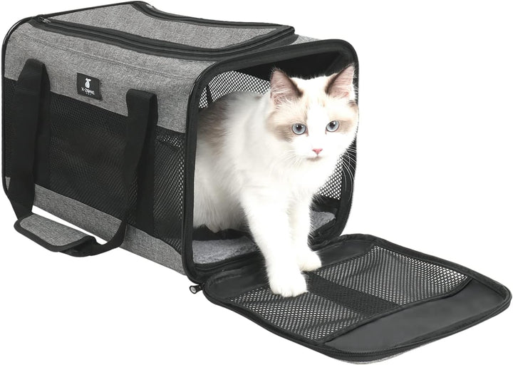 Cat Carrier Pet Carrier Portable Kitten Carrier for Small Medium Cats under 25 Lbs,Cat Carrying Case with Removable Fleece Pad,Airline Approved Soft Sided Pet Travel Carrier