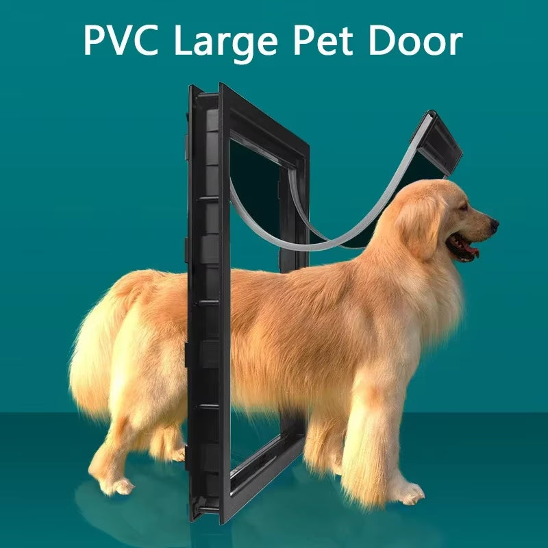 PVC Large Pet Door Magnet Automatic Closing Door Bothway Security Accessory for Big Dog Gate Dog Fences with Baffle Pet Supplies