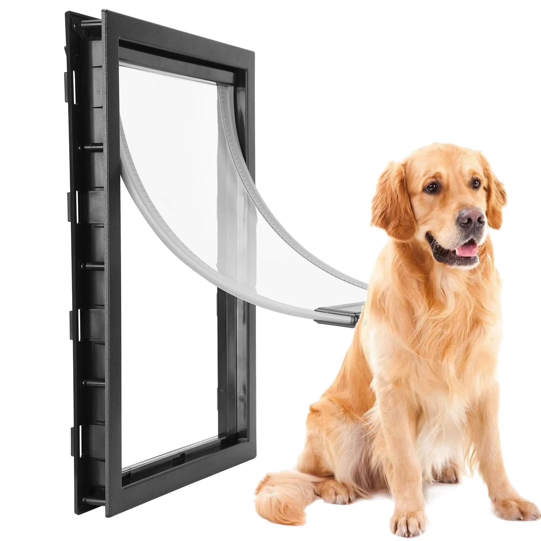 PVC Large Pet Door Magnet Automatic Closing Door Bothway Security Accessory for Big Dog Gate Dog Fences with Baffle Pet Supplies