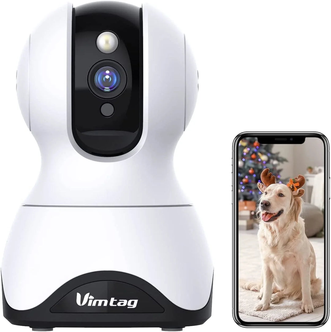 Pet Camera, 2.5K HD Pet Cam, 360° Pan/Tilt View Angel with Two Way Audio, Dog Camera with Phone APP, Motion Tracking Alarm,Night Vision,24/7 Recording with Cloud/Local SD, Home Indoor Cam