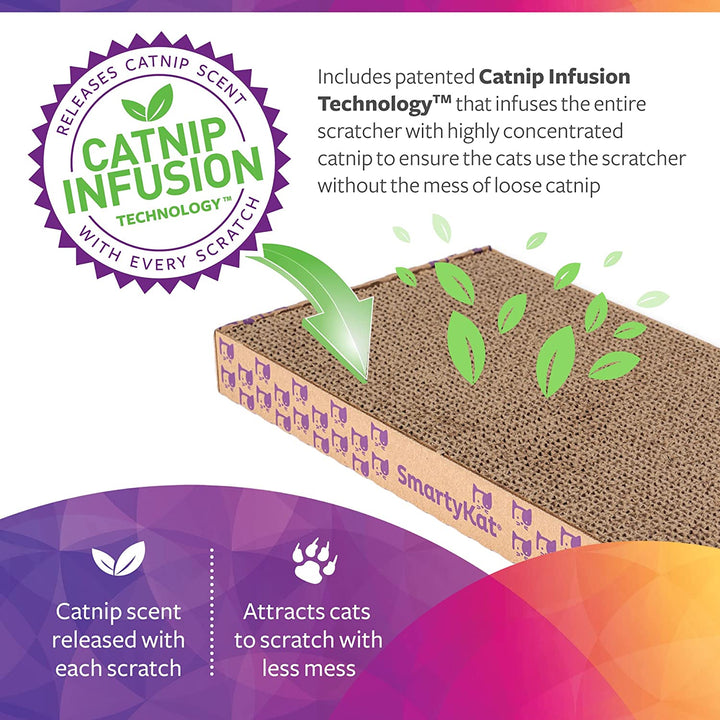 Scratch up Corrugated Hanging Cat Scratcher, Catnip Infusion Technology - Brown, Single Wide