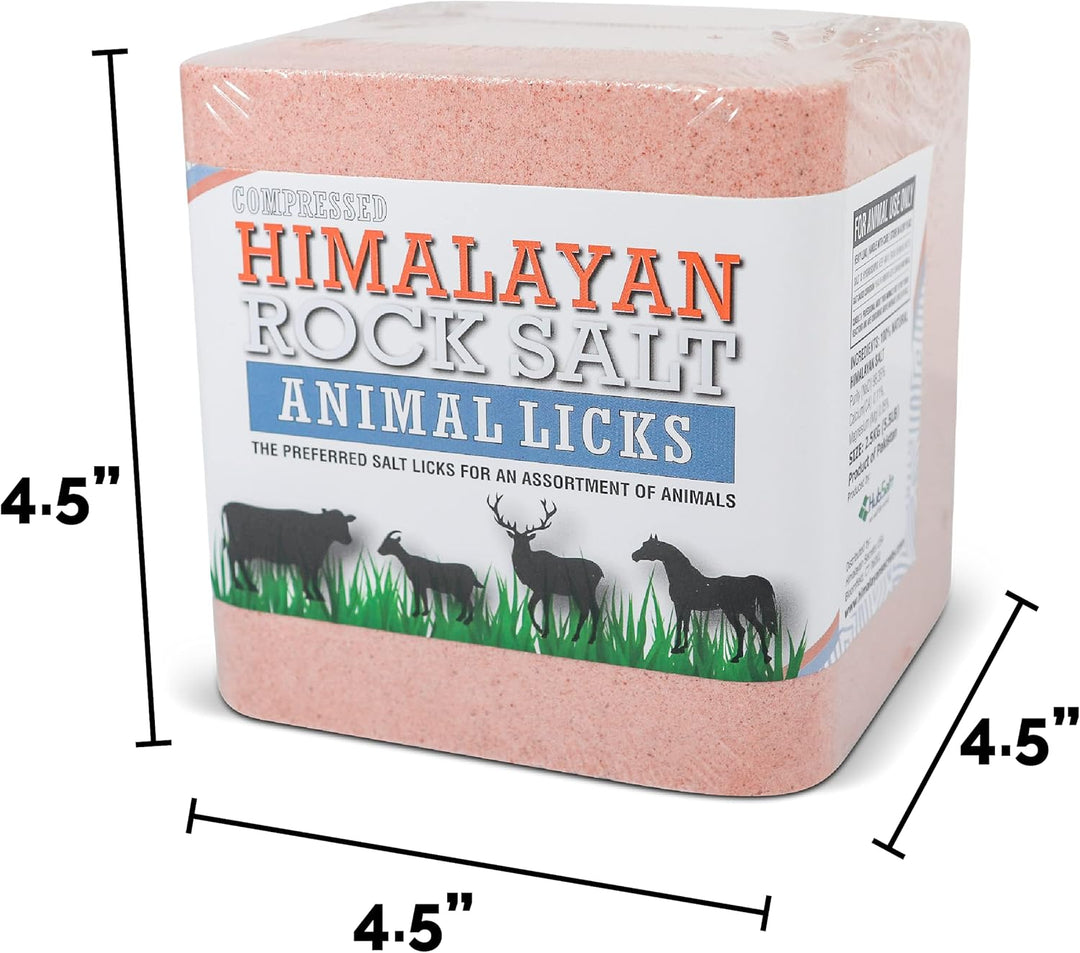 ® 5.5LB (2.5KG) Compressed Pink Himalayan Salt Lick | for Livestock and Wildlife Animals | 100% Pure & Natural Feed Salt Block | Natural Minerals and Trace Elements