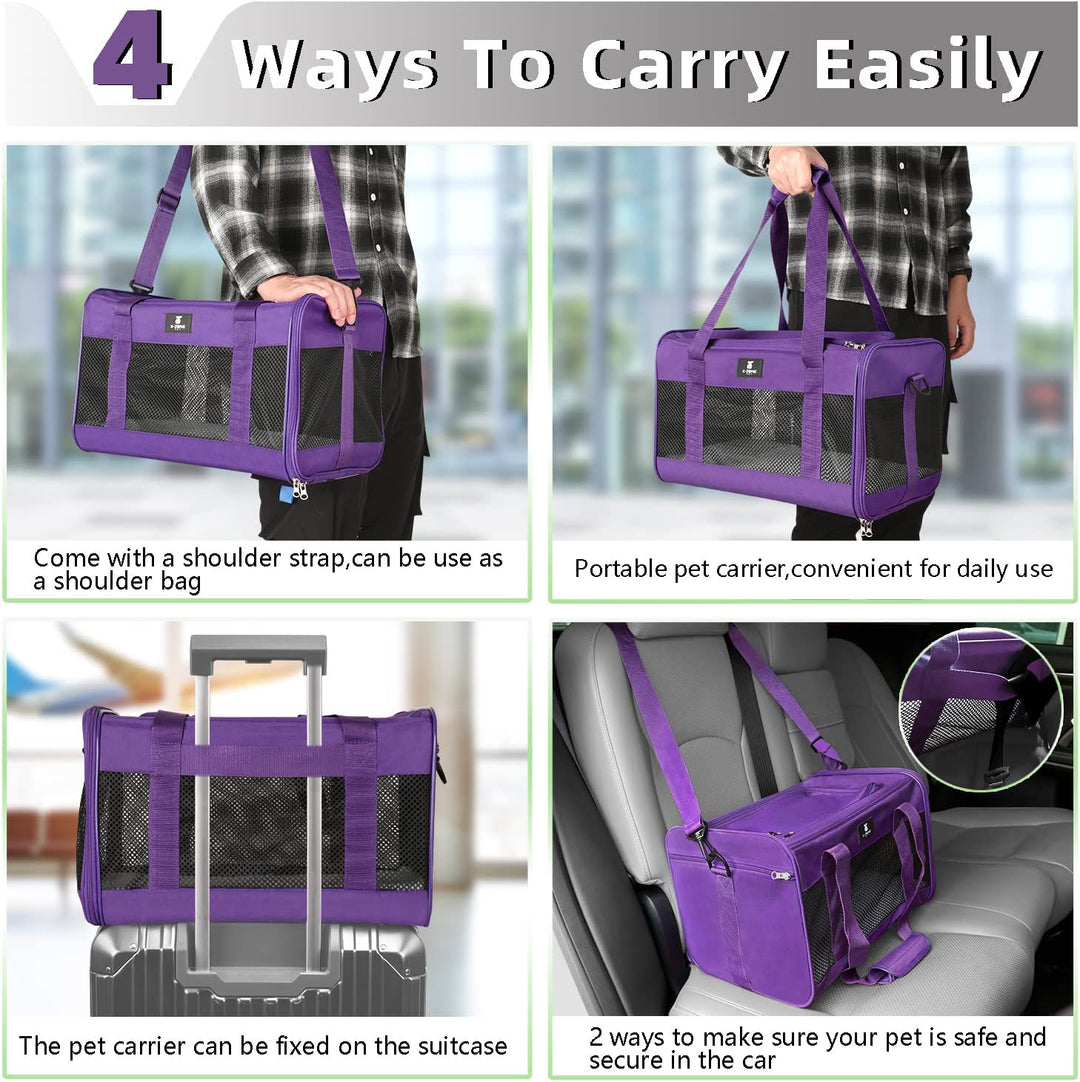 Cat Carrier Pet Carrier Portable Kitten Carrier for Small Medium Cats under 25 Lbs,Cat Carrying Case with Removable Fleece Pad,Airline Approved Soft Sided Pet Travel Carrier