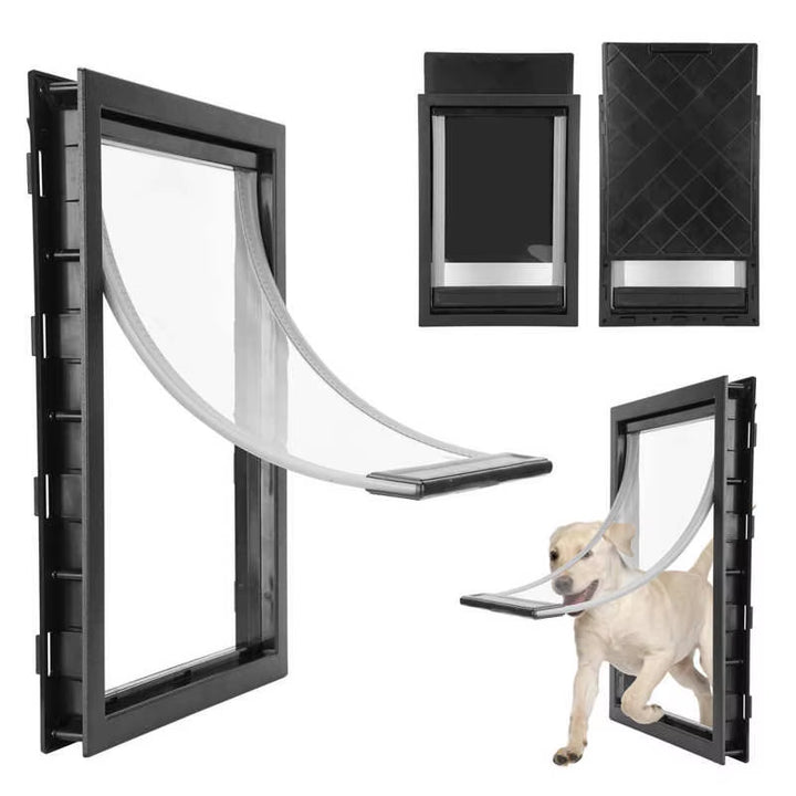 PVC Large Pet Door Magnet Automatic Closing Door Bothway Security Accessory for Big Dog Gate Dog Fences with Baffle Pet Supplies