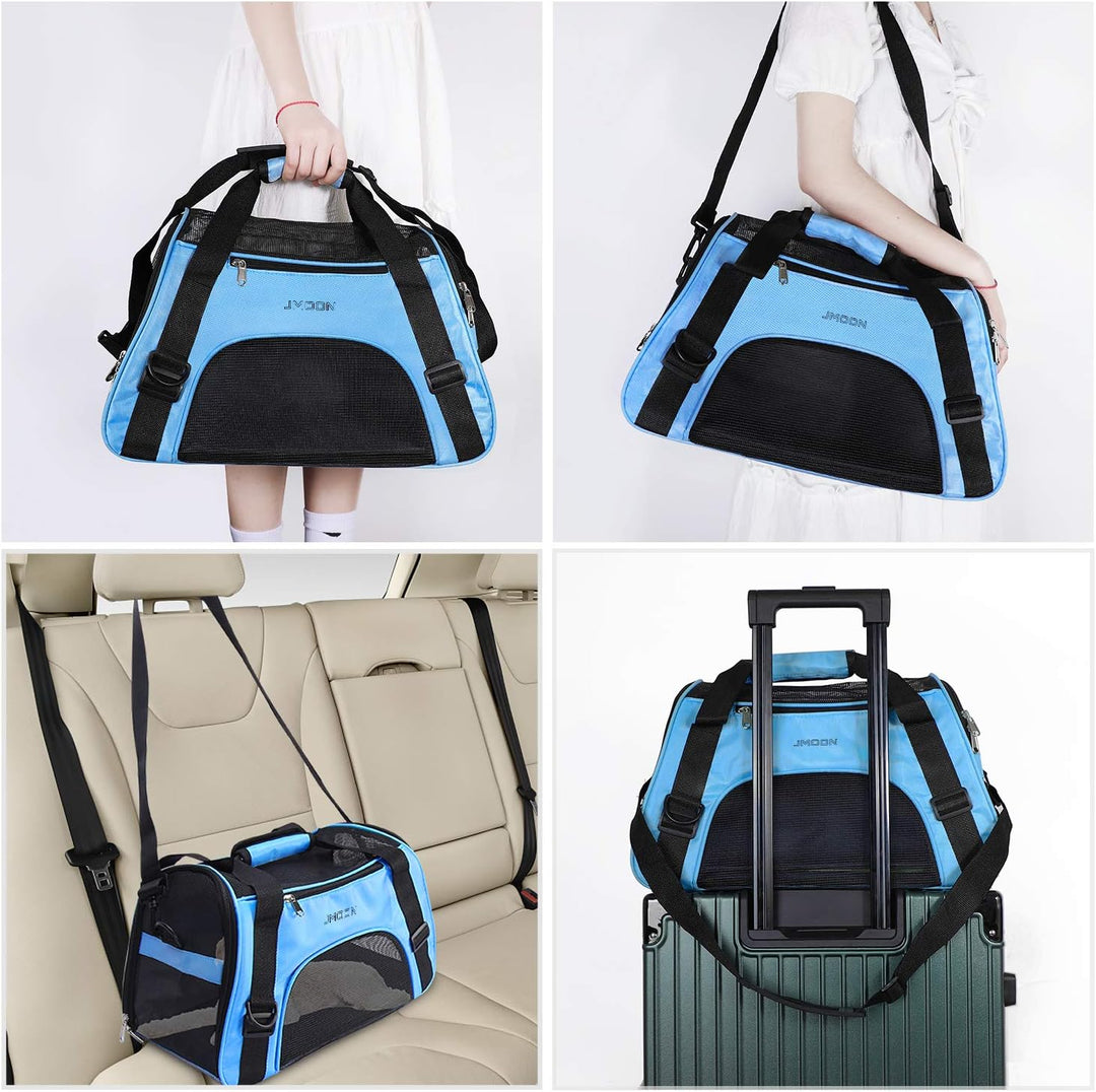 Soft-Sided Pet Carrier Bag - Airline Approved for Cats and Dogs - Foldable Comfort Travel Carrier