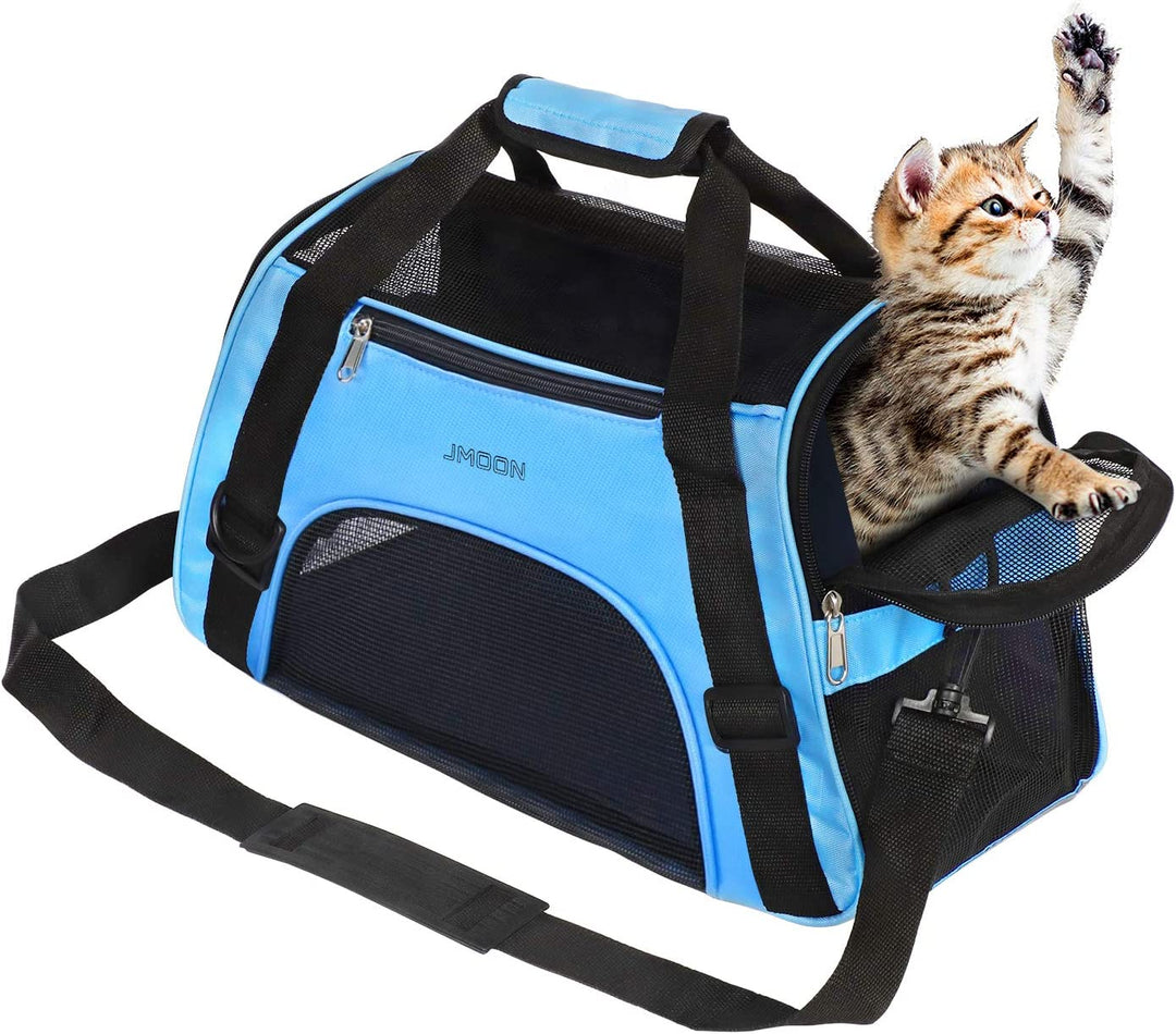 Soft-Sided Pet Carrier Bag - Airline Approved for Cats and Dogs - Foldable Comfort Travel Carrier