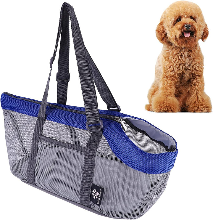 Pet Carrier Bag Foldable Breathable Dog Carrier Tote Bag Soft Portable Soft-Sided Mesh Pet Travel Carrier Bag Outdoor Soft Full Mesh Pet Carrier Bag Pets Carrying Tote Handbag for Cat Small Medium Dog